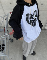 ハートラグランオーバーフードTシャツ/No.9674 heart raglan over hood T (3color)