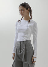 Handwraps stitches long sleeve - White