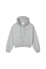 0 4 ruffle zip-up hoodie - GREY (4642323562614)