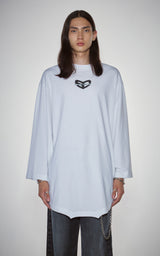  BLUR HEART CAPE SLEEVE T-SHIRTS_WHITE