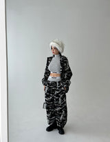 [UNISEX] Camouflage Fleece Wide Pants