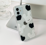 ビッグモチラビットブラックフォーンケース / Big Mochi Rabbit black Phone Case