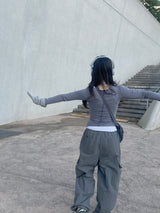 2WAY スパンデックススリットスリムロングスリーブ / Two-Way Spandex Slit Slim Long sleeve