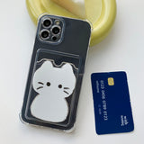 White Sketch Some Cat Card Storage Phone Case