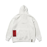 MARBLE OVERSIZED HEAVY SWEAT HOODIE WHITE / DARK GREY (4626267766902)