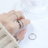 スワンハートレイヤードリングセット / Swan Heart Layered Ring Set / 5 set (2 color)