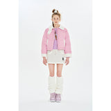 CHERRY FUR SHORT DOWN JUMPER [PINK]