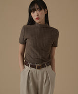 HALF SLEEVE HIGH NECK TOP
