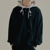 TWO TONE BUTTON HOODIE