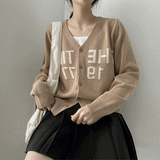 フォーキーレタリングVネックニットカーディガン/Forky Lettering V-Knit Cardigan