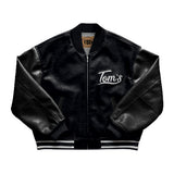 [SHINSEGAE X TBD] VARCITY BOMBER JACKET ALL BLACK