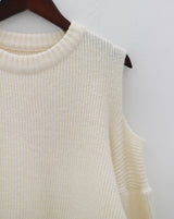 ソフトショルダースプリットニット/Soft shoulder split knit (2color)