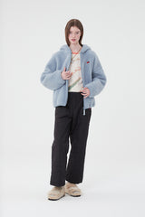 チェリーフリースフーディー付きジャンパー / CHERRY FLEECE HOODIE JUMPER [SKY]