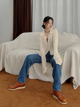 ロングダメージカーディガン / Long Damage Cardigan (3color)