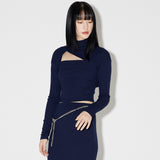 Layered Wrap Bolero Set [NAVY] (6638354038902)