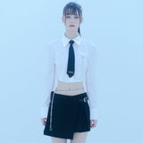 バックルプリーツラップスカート/0 9 buckle pleats wrap skirt - BLACK