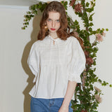 Puntuck Sailor Lace Blouse (6681236897910)