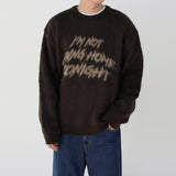 BRUSH LETTERING MOHAIR OVERFIT KNIT