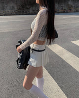 ベルトプリーツスカートパンツ