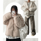 [Wool, both sides] Soft wool, reversible hooded jumper