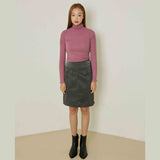 エボニーシャーリングタートルネックトップ/Ebony shirring turtleneck top (pink)