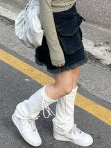 ビッグポケットフリンジビンテージデニムスカート / Big Pocket Fringe Vintage Denim Skirt
