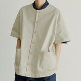 ラウンドハーフシャツ / cunisex round half shirts jacket cream