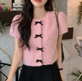 [SHOPPERMADE] Christmas Mohair Cardigan + Velvet Ribbon (3color)