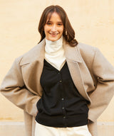ウールブレンドオーバーサイズロングコート/RCH wool blended oversized long coat gray