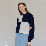 PUFF CHECK KNIT_NAVY (6600100970614)