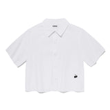 モノチェリークロップショートスリーブシャツ / MONO CHERRY CROP SHORT SLEEVE SHIRT [WHITE]