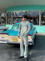 Cross line washing denim