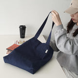 Twill simple line bag - deep navy