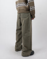 リープワイドピーチナッピングコットンパンツ/leap wide peach napping ccotton pants 2color