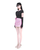 PINK COTTON TIE BELT MINI SKIRT (6624143081590)