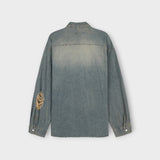 3 TAP Smoke Wrinkle Wash Denim Shirt (2color)