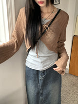 タッセルビーチウェアヴィンテージスカッシュニットカーディガン / Tassel Beachwear Vintage Scasi Knit Cardigan