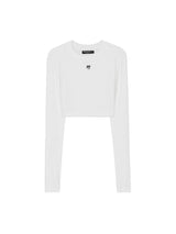 mii リブ LS クロップTシャツ / ストラップタンクトップ / mii RIBBED LS CROP T-SHIRT WHITE