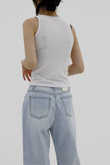 シンプルリブドスリーブレス / Simple Ribbed sleeveless (2color)