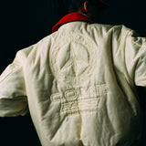 [UNISEX] Reversible "WORLD PEACE" Padded Bomber Jacket (Light Yellow)