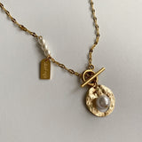 パールコイントグルネックレス/ii Pearl Coin Toggle Bar Necklace