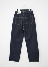 ローボタンブラッシュデニムパンツ/no.256 raw button brushed denim pants