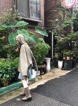 アイズオーバーサイズフィットワッフルニットフーディ