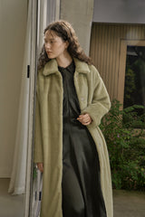 フェイクファーロングコート/FAKE FUR LONG COAT_GREEN TEA