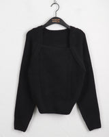 Baba Twisted Bolero Square Neck Long Sleeve Knit