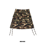 ミリタリーカモストラップAラインミニスカート/military camo strap a-line mini skirts (begie)