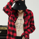 オーバーフィットフランネルシャツ/OVERFIT FLANNEL SHIRTS-RED+BLACK
