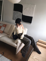 【3WAY】ジバースナップボタン黒青ウォッシュワイドデニムパンツ