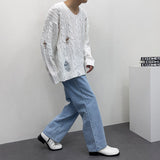 ツイストダメージニット/SK Twisted DAMAGE Knitwear (4 colors)