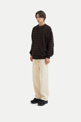 クレムカラーレスカーディガンシャツ/Creme collarless cardigan shirt C6 Brown&Black